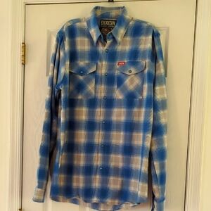 DIXXON The Pierside Prepleat Blue And Gray Plaid Shirt